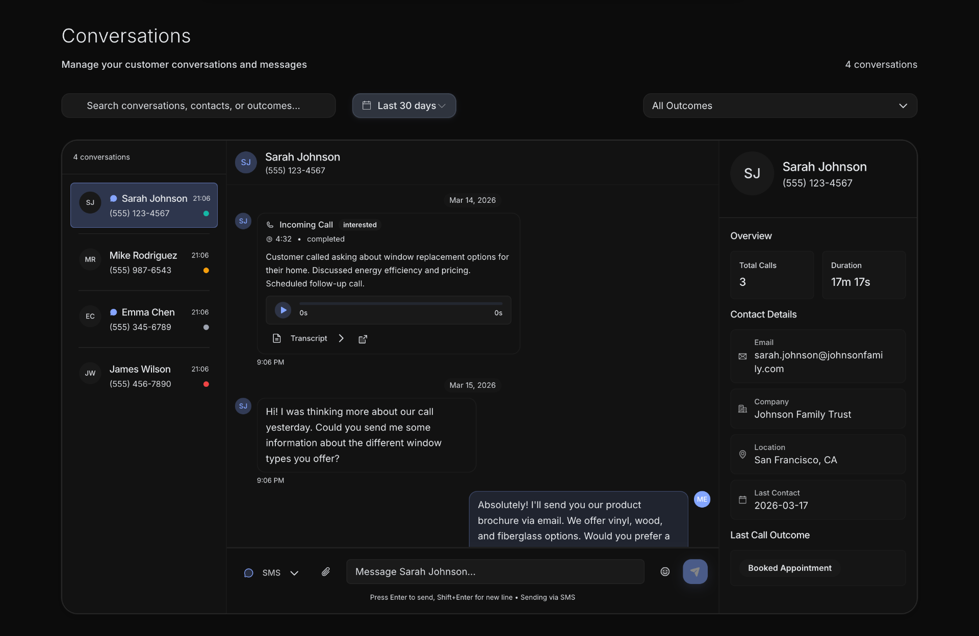 Conversations view - Wave Runner platform